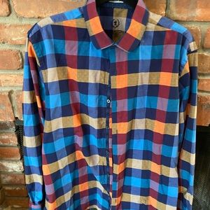 Bugatchi Mens Shaped Fit Large Dress Shirt